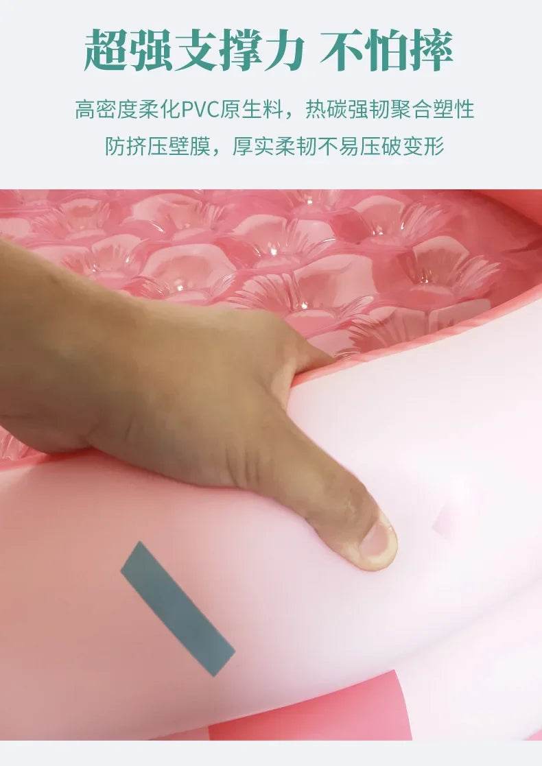 Reusable Inflatable Swimming Pool Double Layer Garden Portable Thickened For Kids Water Toys Party Round Indoor Outdoor Paddling - AIAZ