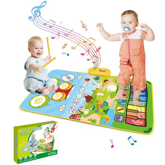 80x50cm Toddler Musical Piano Mat For Children Educational Toys Floor Keyboard Drum Toys Dance Mat With Instruments Sounds Toys - AIAZ