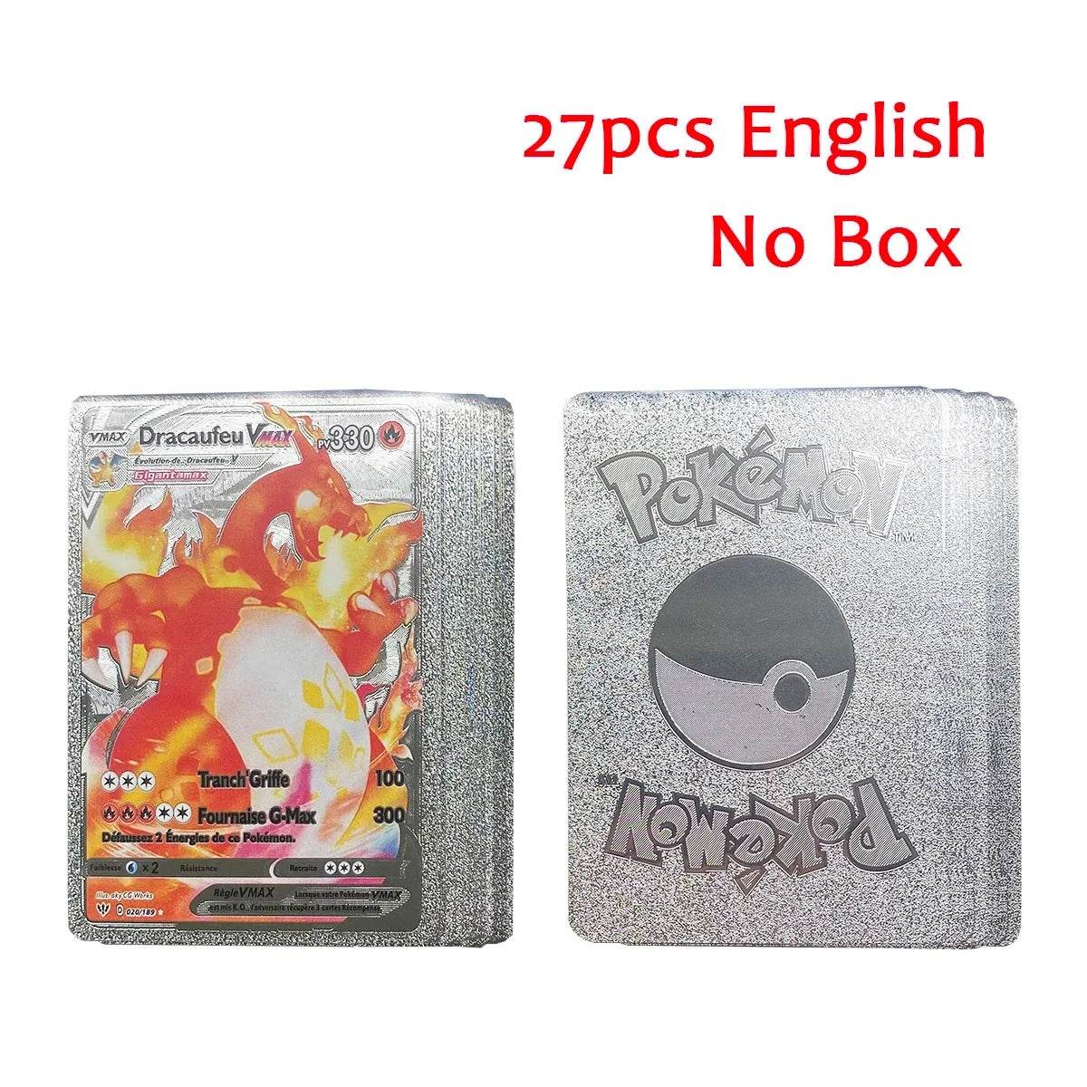 27-110pcs Pokemon Cards Pikachu Gold Silver Black Colorful Vmax GX Vstar Spanish English French German Collection Card Toys Gift - AIAZ