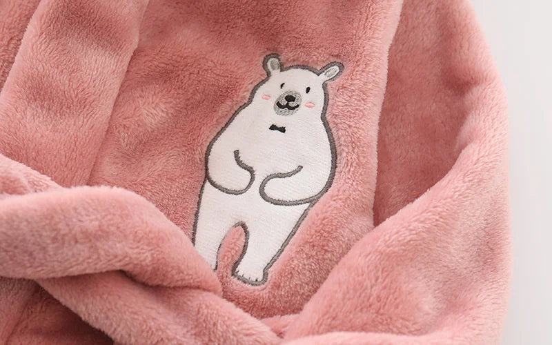 Kids Soft Pajamas Children's Winter Flannel Bathrobe 2023 New Cartoon Cute Sleepwear Boys Girls Autumn Robes Hooded Homewear