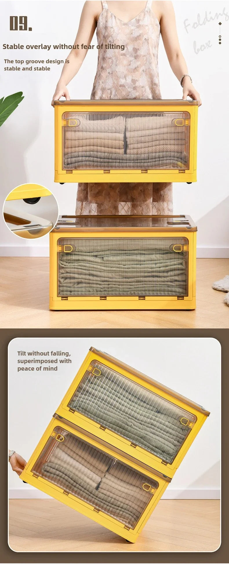 Household Plastic Transparent Sorting Wardrobe Clothes Toys Book Storage Box Folding Storage Box Shoes Storage Box Plastic Boxes