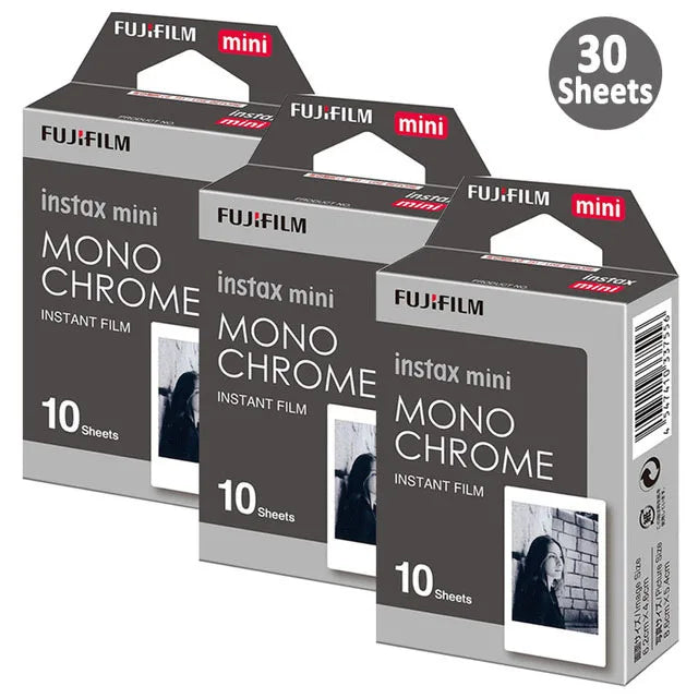 10-100 Sheets Fujifilm Fuji Instax Mini 12 11 8 9 Black and white Monochrome Films for Instant Mini 8 9 7s 25 Camera Photo Paper
