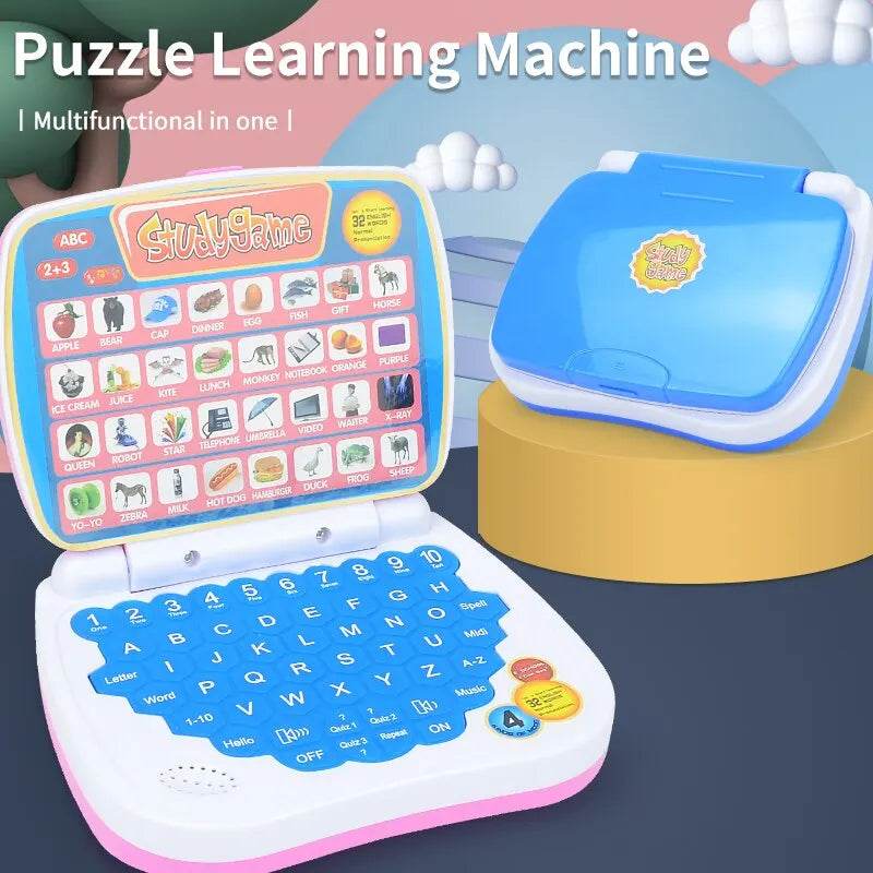 English Learning Small Laptop Toy for Kids 2-3 Years. Boys and Girls Computer for Aphabet ABC.Numbers.Words.Spelling.Maths.Music - AIAZ