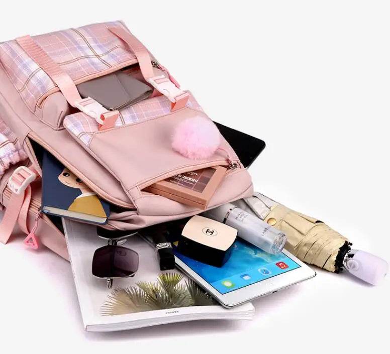 Stitch School Bags High School Student Backpack Female Large Capacity Junior High School Laptop Mochila Escolar - AIAZ