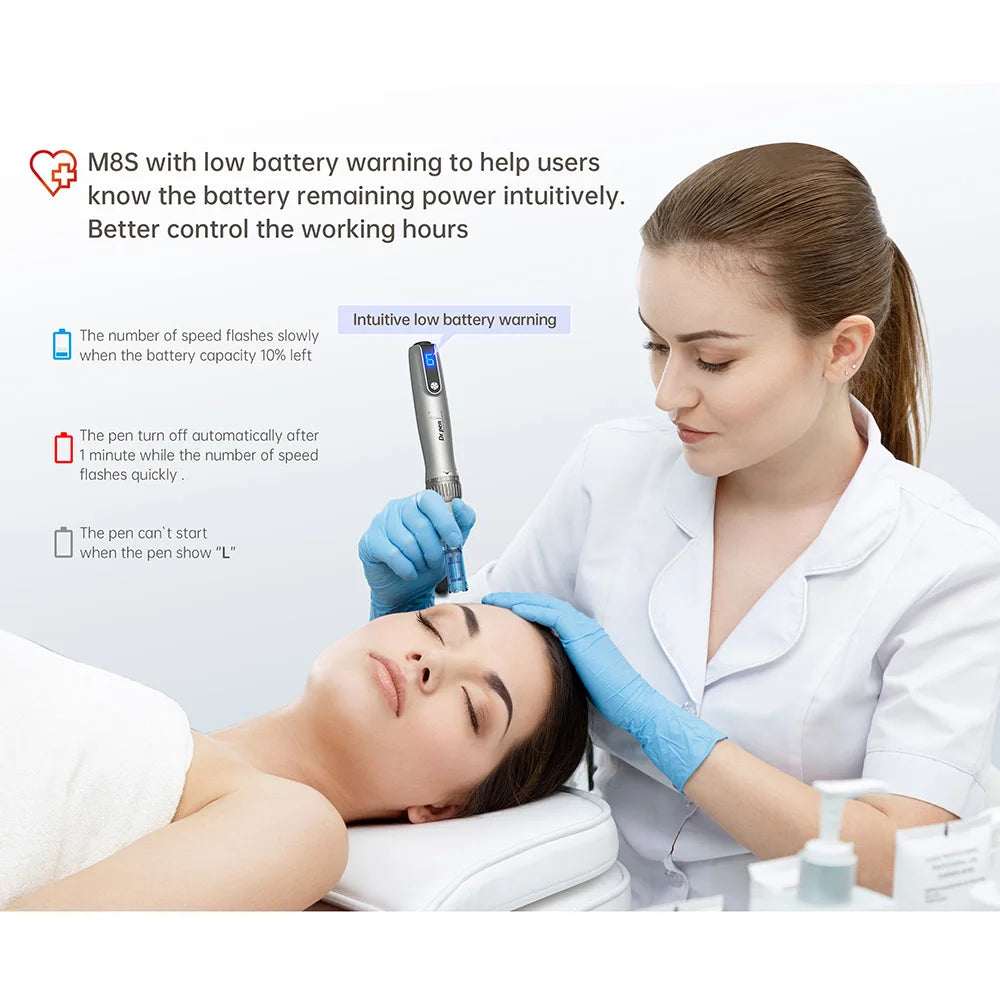 Authentic Dr.pen Ultima M8S Wireless Professional Derma Pen With 22 Needles Catridges For Hair Growth Microneedle Therapy Pen