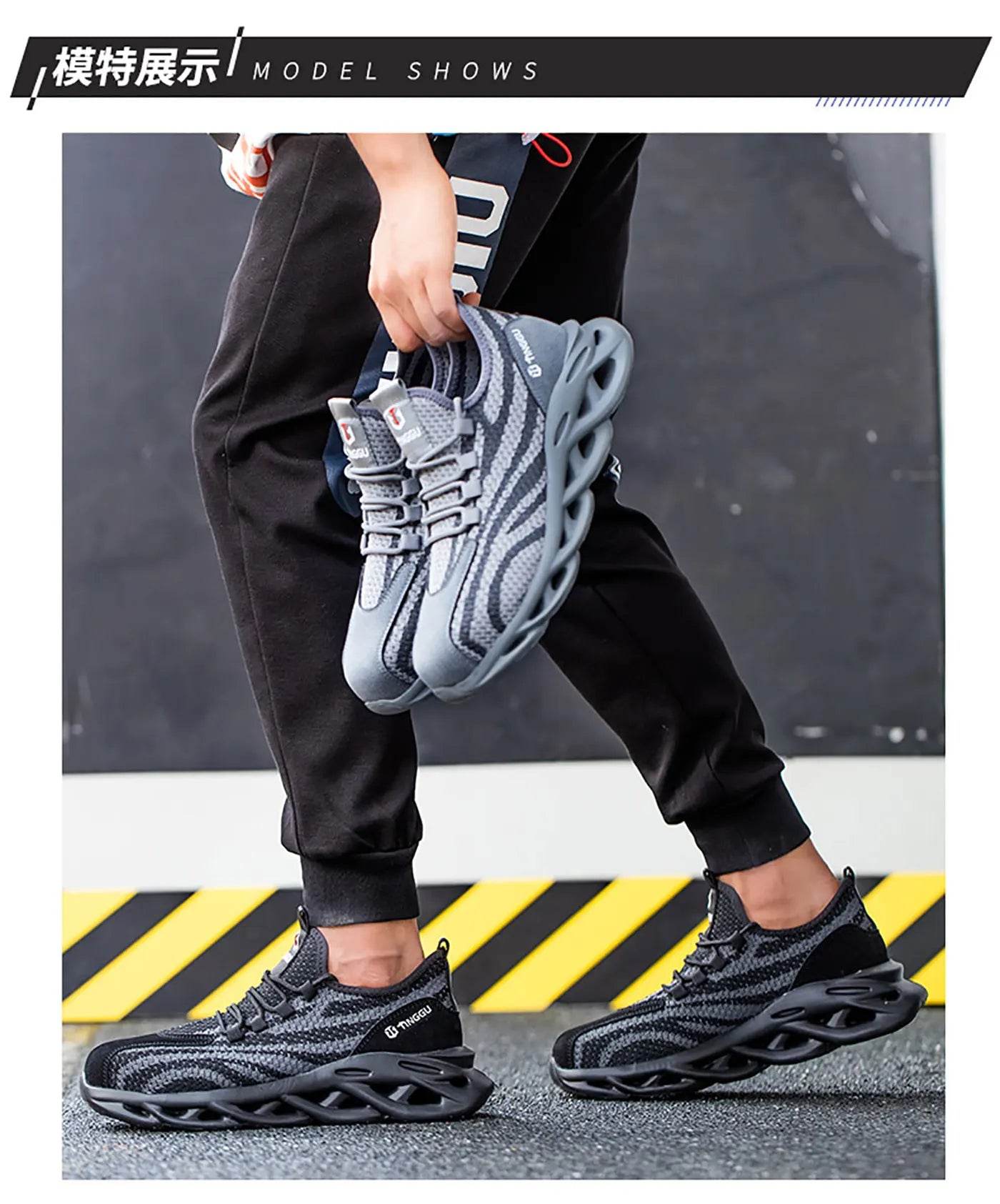 Men's safety shoes are anti impact, anti puncture, soft, comfortable, breathable, anti slip, and wear-resistant work shoes - AIAZ