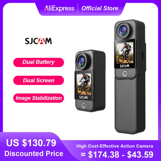 SJCAM C300 Pocket Action Camera 4K FHD With Long Battery Life Video 30M Waterproof 5G WiFi Camera Sport Action Cam