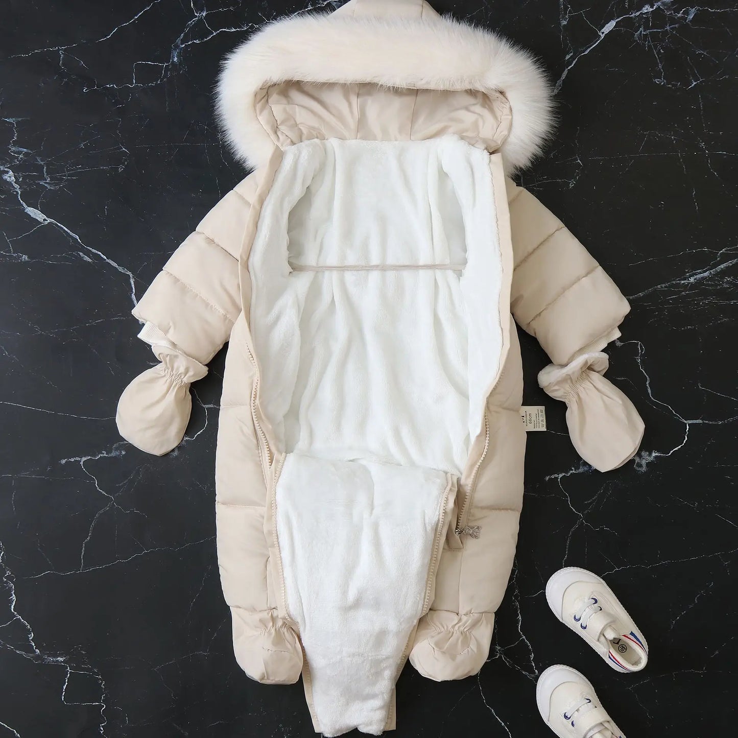 2024 New Winter Baby Rompers Thick Warm Infant Hooded Inside Fleece Jumpsuit Newborn Boy Girl Overalls Toddler Clothing Set