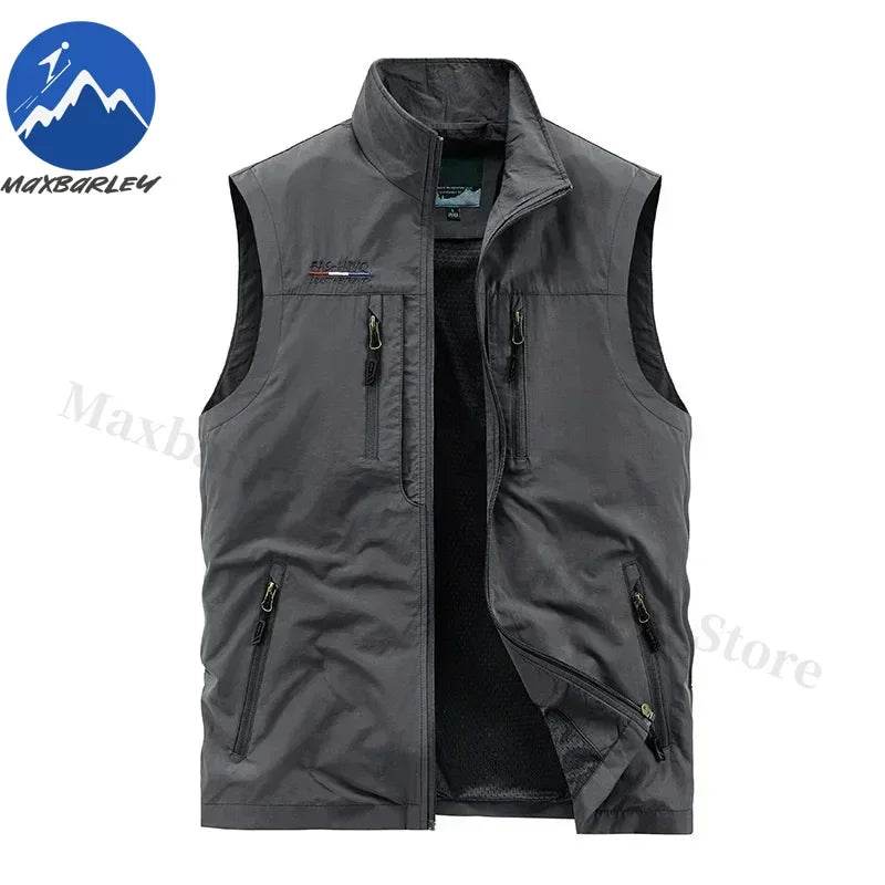 Sleeveless Jacket Vest Men 2025 Summer Cargo Climbing Hunting Waistcoat Club Photographer Fishing Vests Camping Working Clothes - AIAZ