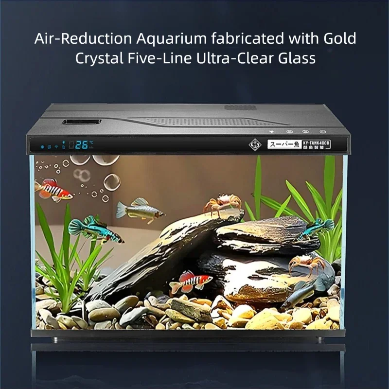 Cool Fish Aquarium Smart Desktop Fish Tank APP Touch Control Silent Air-Reduction Coral Reef for Marine Freshwater