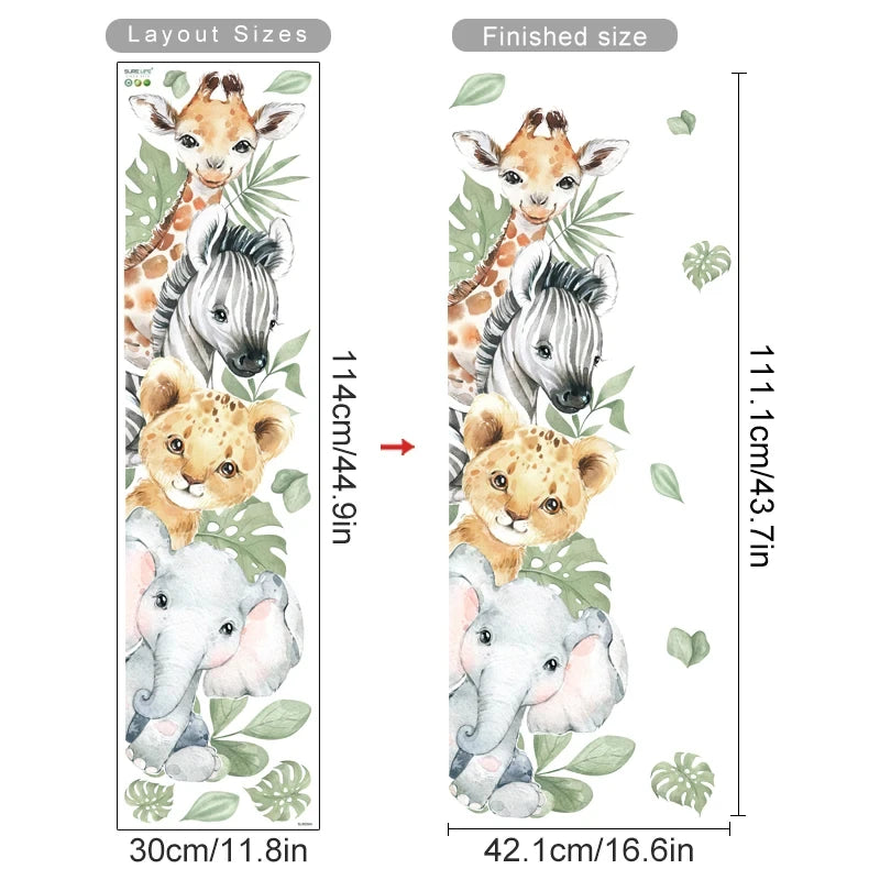 Forest Animals Theme Bear Deer Rabbit Children's Wall Stickers for Kids Room Baby Room Decoration Wallpaper Wall Decals Nursery