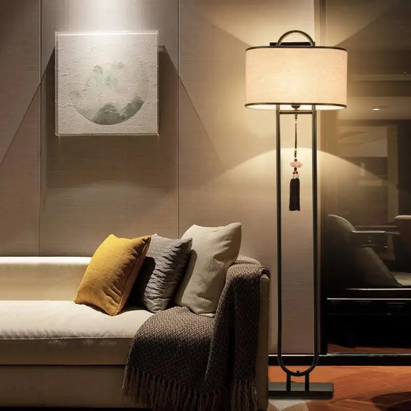 New Chinese Style Table/Nightstand Lamp | Retro Chinese Floor Lighting | Creative Study Room Decorative Floor Lamp