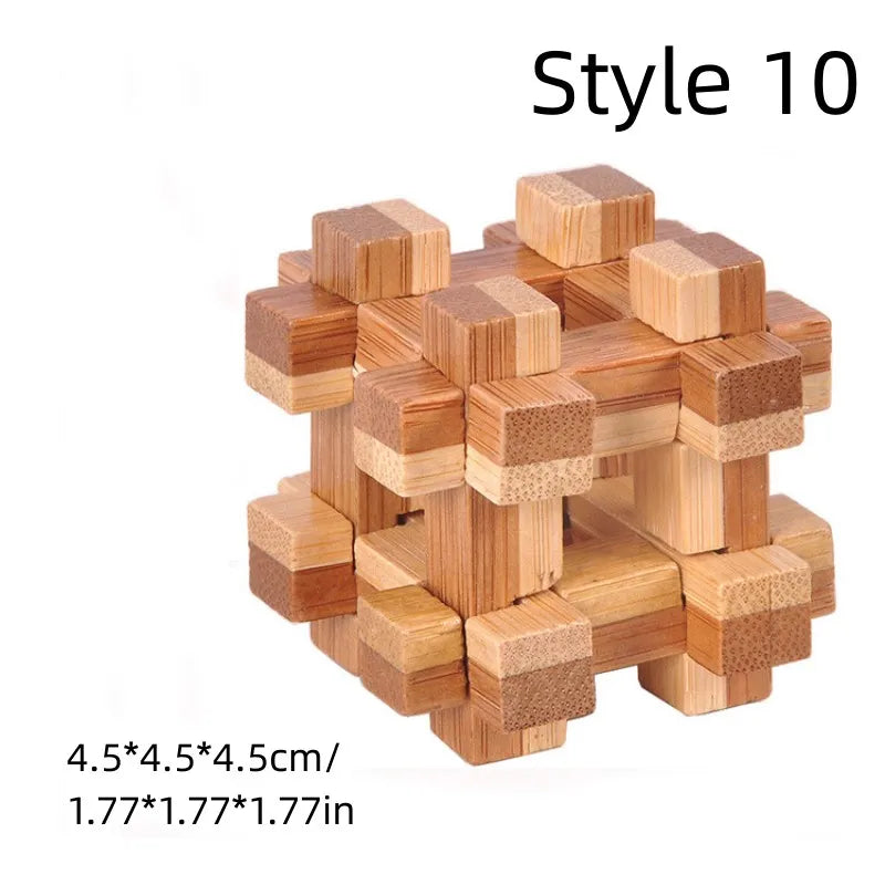New Wooden Kong Ming Lock Lu Ban Lock IQ Brain Teaser Educational Toy Children Montessori 3D Puzzles Game Unlock Toys Kid Adult