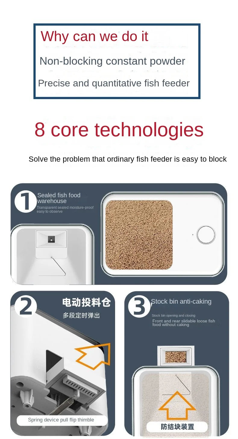 Automatic Aquarium Fish Tank Feeder Timing/Wifi Wireless Smart Phone App Intelligent Speaker Voice Remote Control Fish Feeding