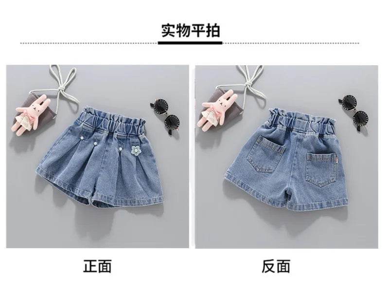 1pcs Summer Girl Kids New Mid Waist Denim Short Toddler Teenage Casual Pants Children Classics Fashion Looses Soft Jeans Shorts - AIAZ