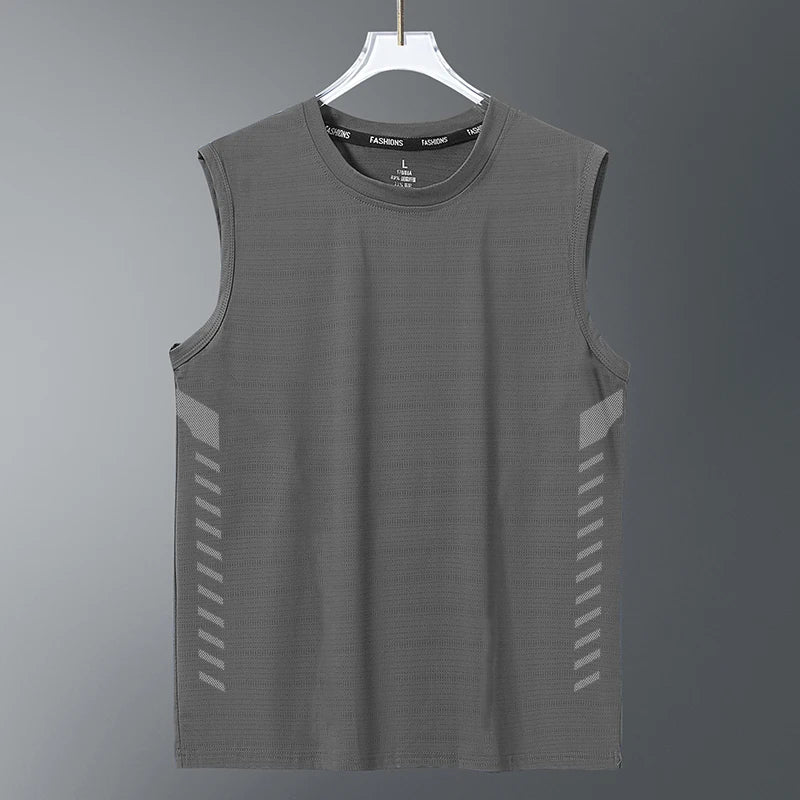 Men's Summer New Sle Qui Dry Sport Vest Loose Ice Silk Svel T-irt Fitn Training Running Baskeall American Sle