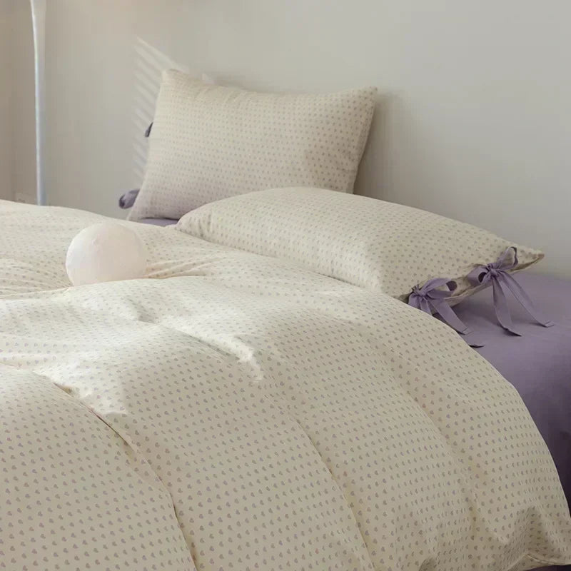 100% Cotton Bedding Set Flower Style Duvet Cover with Pillow Case Single Bedding Set Skincare Sheet Set