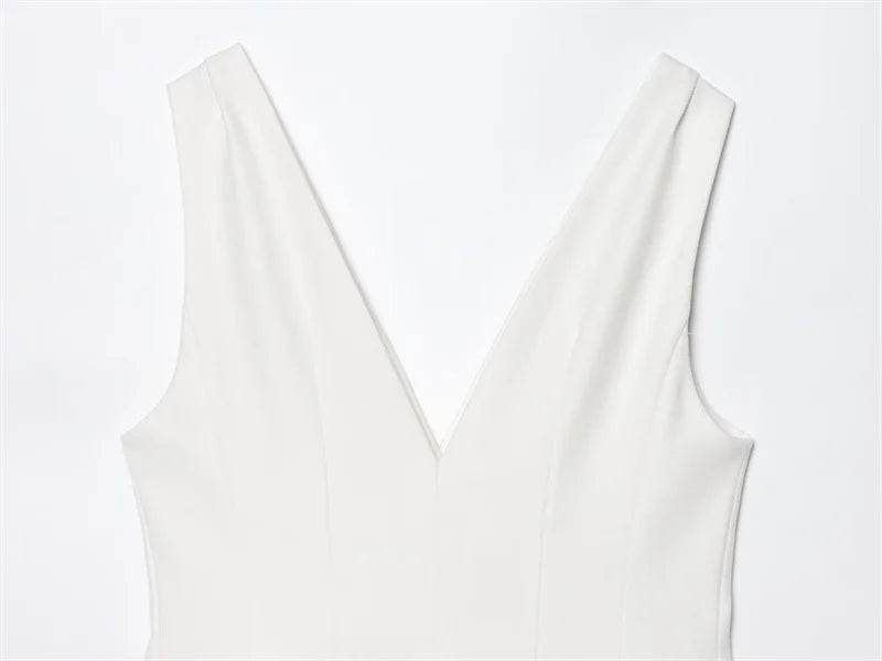 Women's Vest New Summer 2025 Solid Color Sleeveless Blend Vest Sexy V-neck Design Casual and Versatile Personality Fashion - AIAZ