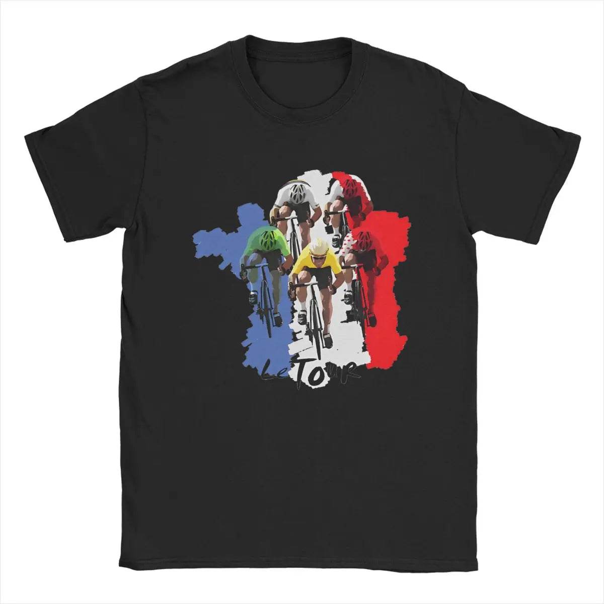 Men's T-Shirts Tour De Cycling France Funny 100% Cotton Tee Shirt Short Sleeve Cyclist T Shirt Crew Neck Tops Adult - AIAZ