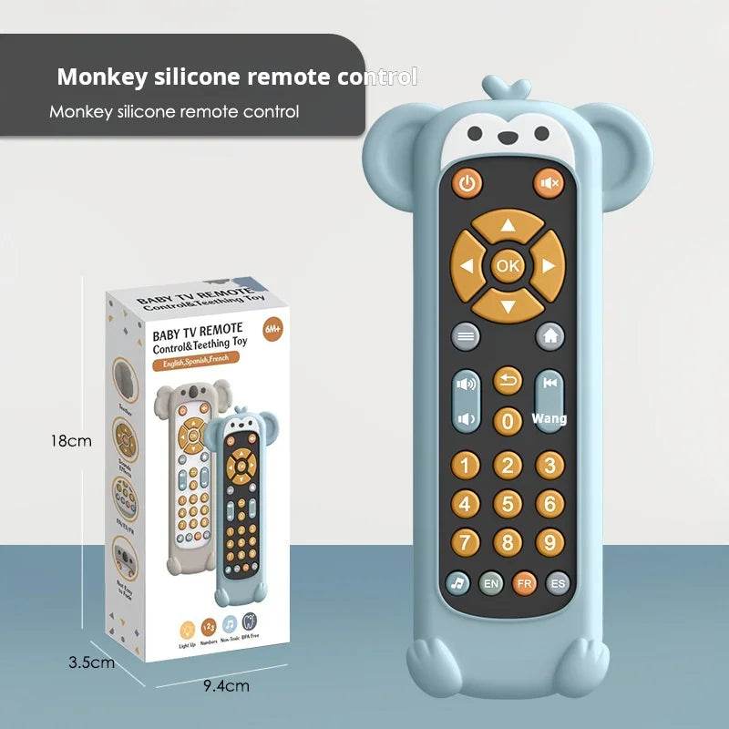 Baby Silicone TV Remote Control Cartoon Animal Children With Music Remote Control Early Education Cognitive Toys - AIAZ