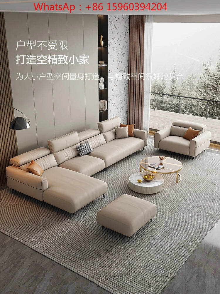 Dipu cream wind technology cloth sofa living room simple modern Italian minimalist Guifei corner cloth sofa combination