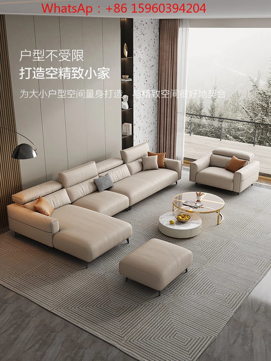 Dipu cream wind technology cloth sofa living room simple modern Italian minimalist Guifei corner cloth sofa combination