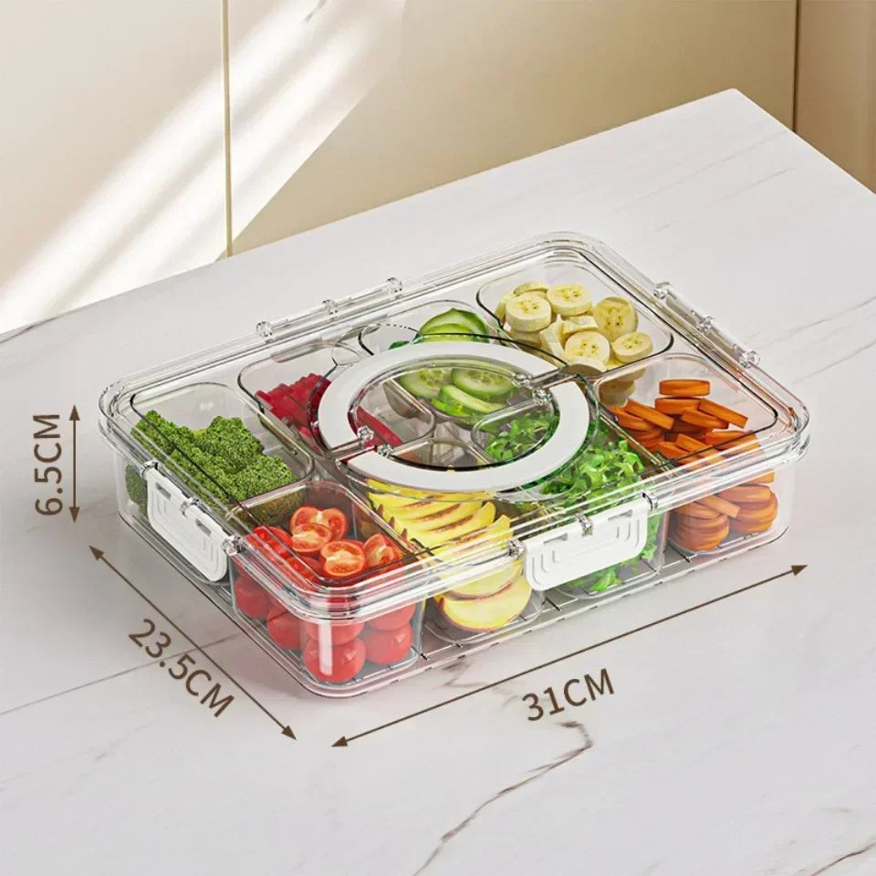 Drain Basket Divided Fresh-keeping Boxes Household Snack Fruits Transparent Simple and Transparent Kitchen Fresh-keeping Box