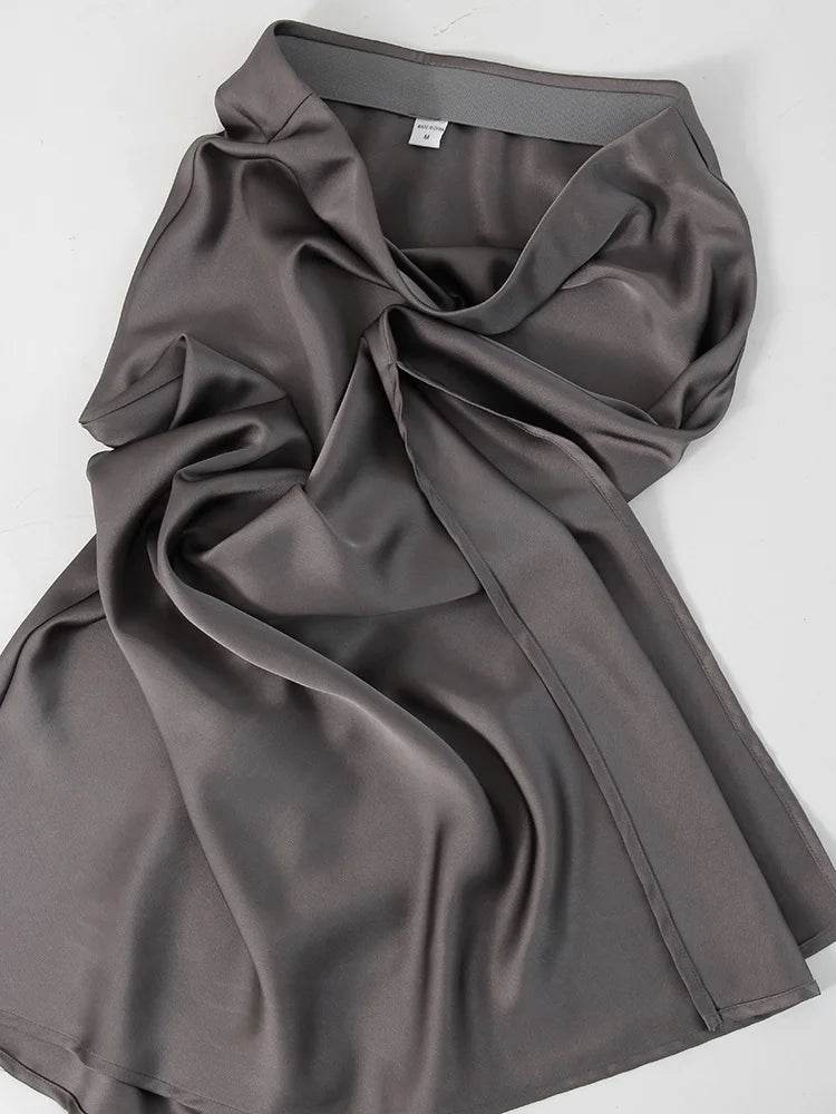 Long Satin Skirts For Women Summer High Quality Skirt With Slit On The Side Silk Elegant Black Maxi Luxury Women's Skirts 2025 - AIAZ
