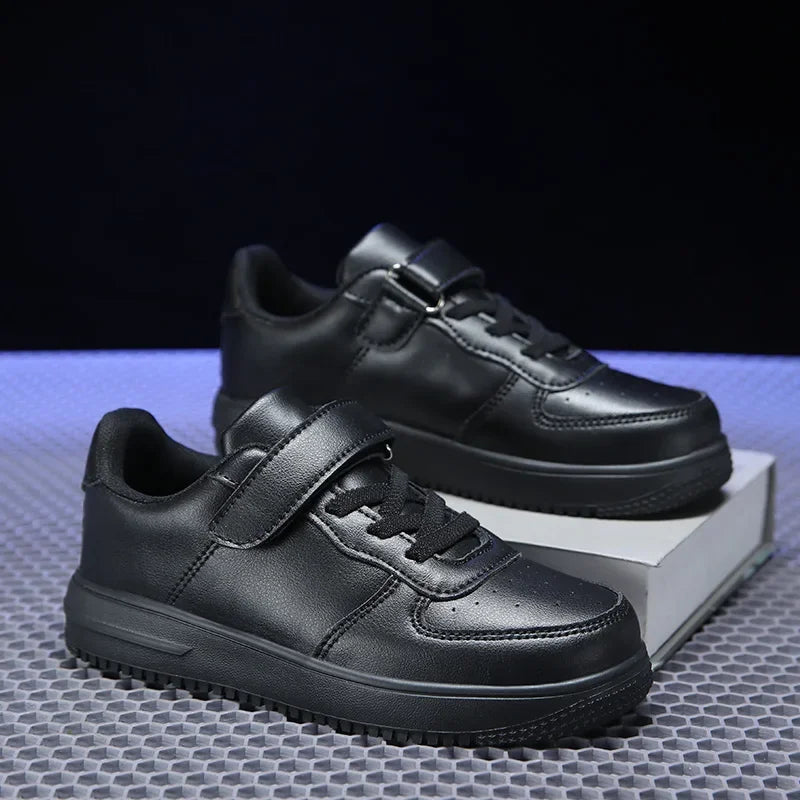Black Children Shoes Boys Sneaker 6 To 12 Years 2024 New School Leather Kids Casual Sneaker Tennis Sports Shoes for Boy