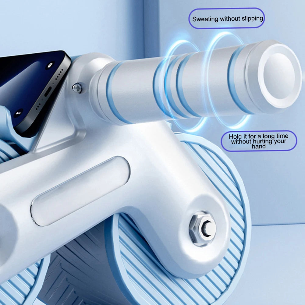 Abdominal Wheel Exerciser Dual Wheel Design Abdominal Fitness Wheel Automatic Rebound Anti-Slip for Bodybuilding Training