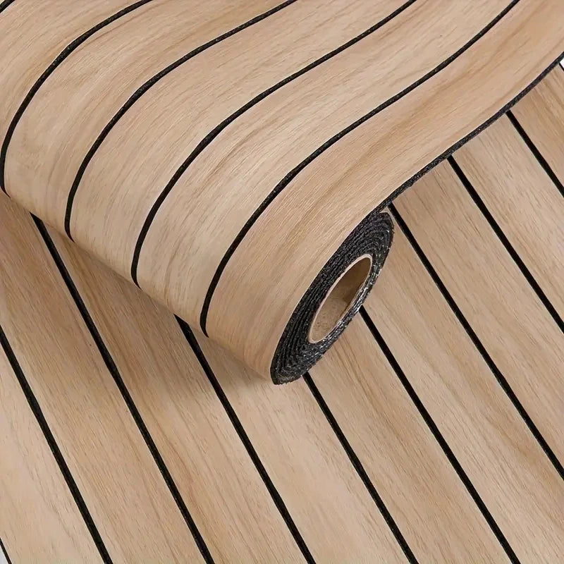 Extra thick 3D retro wood grain self-adhesive wallpaper - perfect for DIY ceiling and wall projects, SXP resin, removable and wa