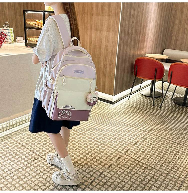 Schoolbag, a lightweight and large - capacity backpack designed for junior high school girls, aiming to relieve pressure and pro - AIAZ