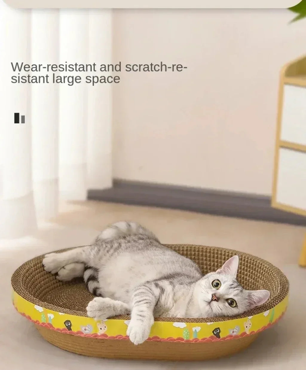 Cat Scratching Board Protect Furniture Grinding Claw Toys Oval Corrugated Paper Wear-resistant Cat Nest Cat Accessories