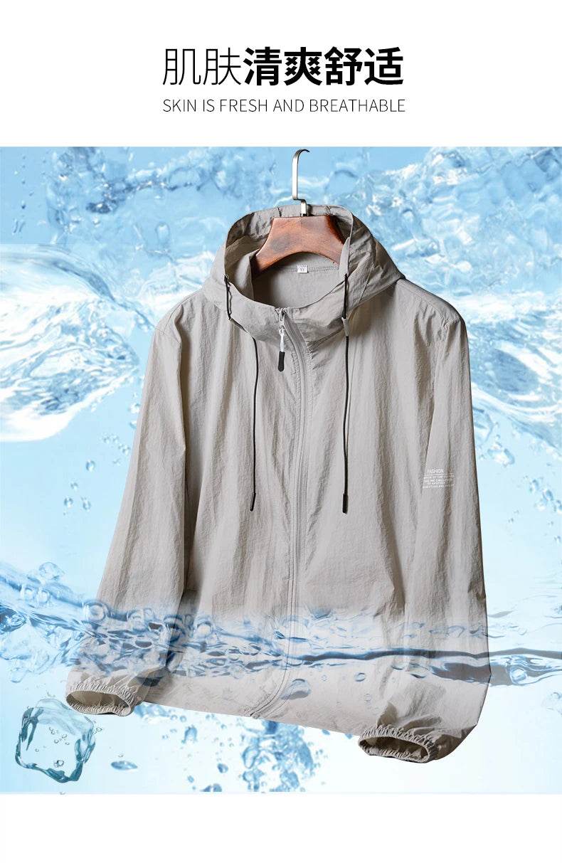 2025 Summer Hooded Jacket Men Women Sun Protection Clothing Fishing Hunting Clothes Quick Dry Skin Windbreaker - AIAZ