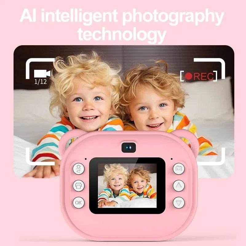 Children Digital Camera Instant Print for Kids Thermal Print Camera Instant Photo Printing Camera Video Toys+32G Memory Card - AIAZ