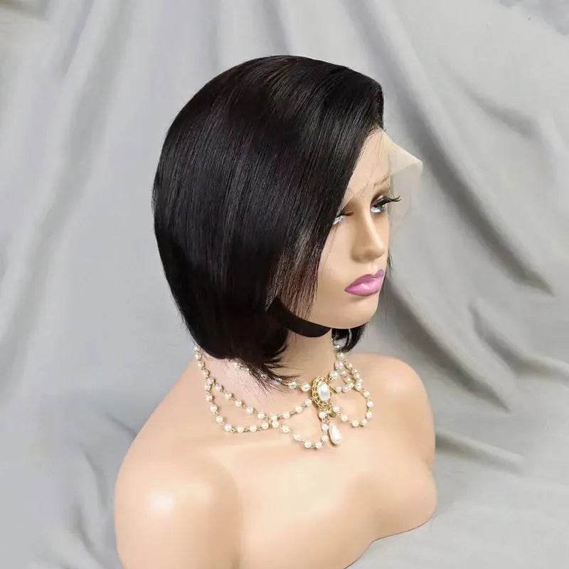 Short Pixie Cut Wigs Human Hair 13x4 Bob Lace Front Human Hair Wigs for Women 13x4 Full Lace Frontal Pixie Wig Party Cosplay Wig - AIAZ