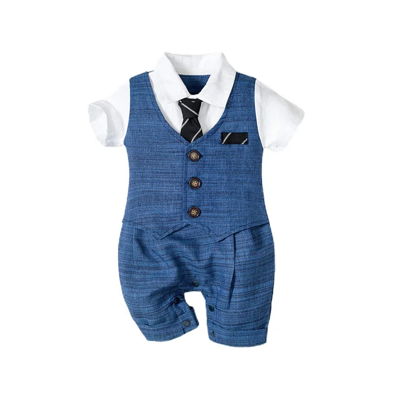 Boy Set Tie Clothes Newborn Romper with Hat Striped Overalls for Baby Clothes Gentleman Jumpsuit 3 6 9 12 18 24 Months
