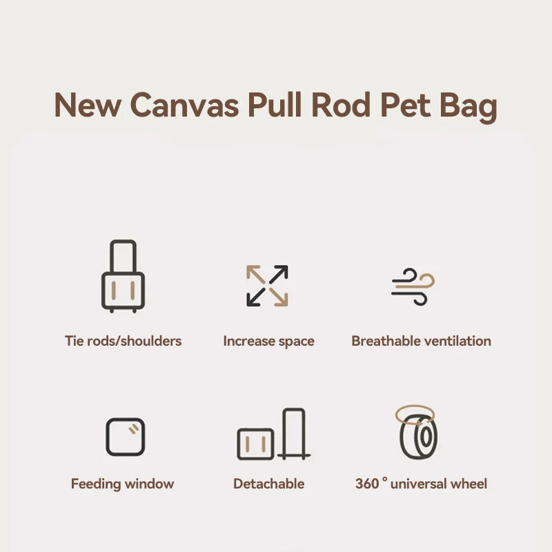 HOOPET Cats Travel Bag Portable Out Pet Trolley Suitcase Universal  Small Dogs Bag Cat Backpack Detachable Pet Supplies