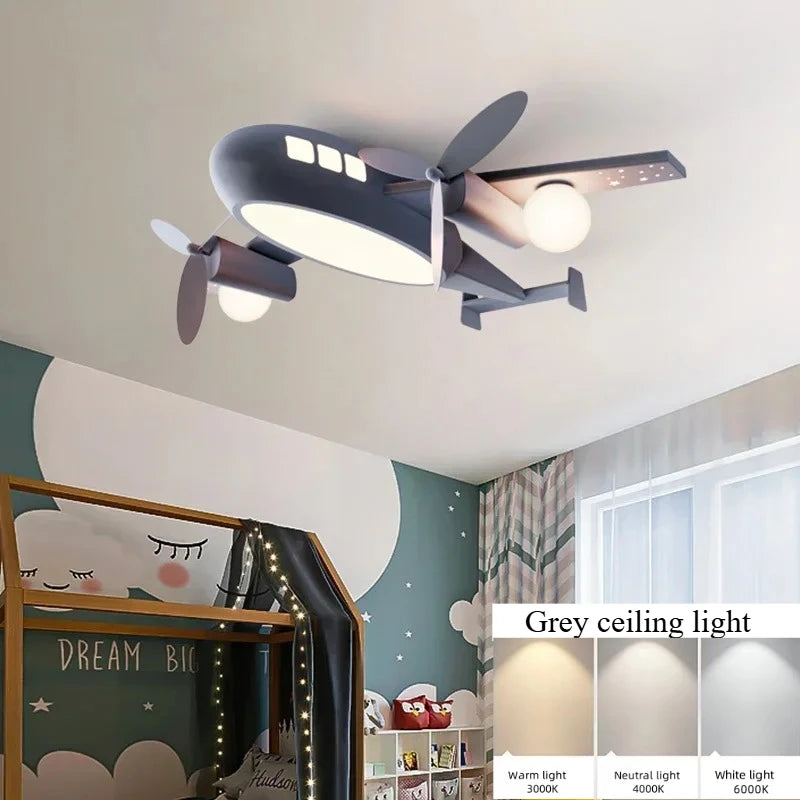 JIANKEXING Bedroom Lights Children's Room Lights Luxury Creative Cartoons Airplanes Chandeliers Modern Minimalist Boys Girls