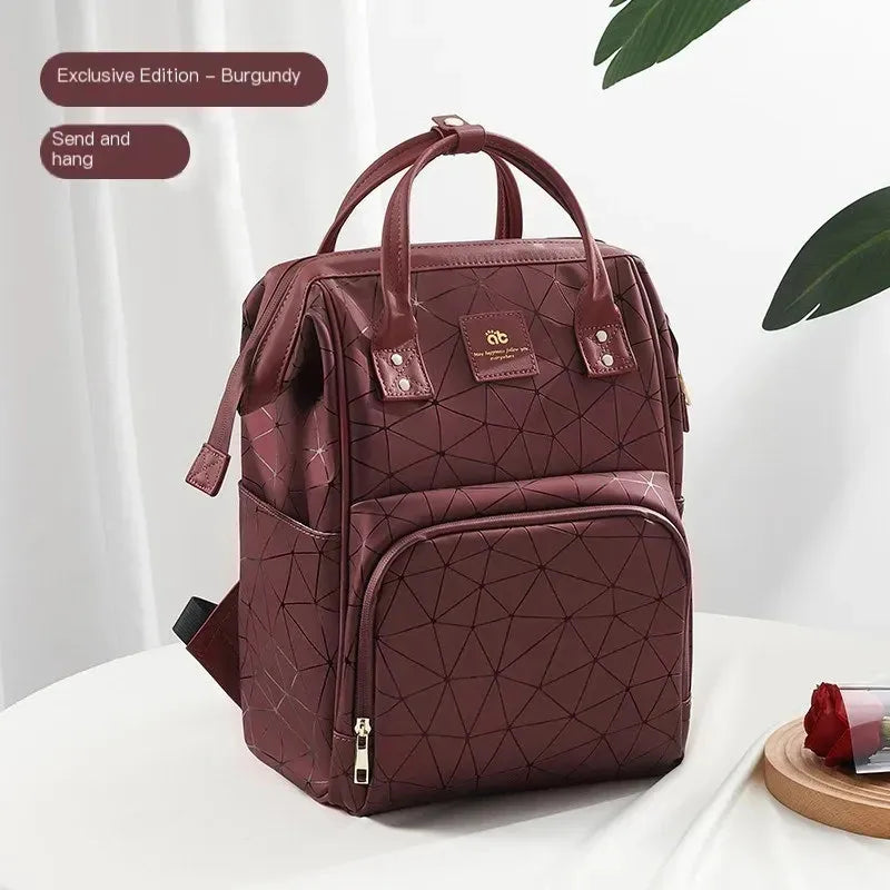 AIBEDILA Mommy Bag Waterproof USB Large-capacity Baby Backpack Female Mommy Outting Bag Mummy Bag Baby Bags for Mom Diaper Nappy