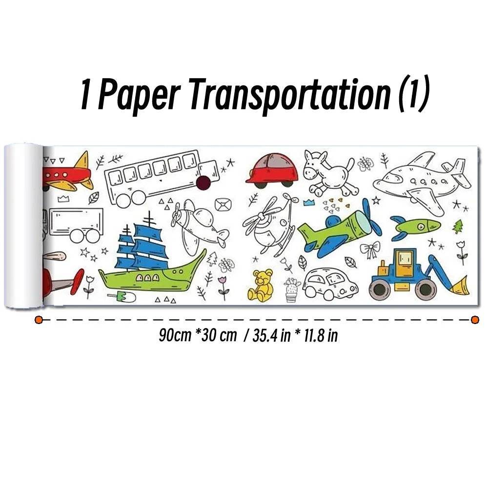 90cm Animal Children's Drawing Roll DIY Coloring Paper Roll Color Filling Graffiti Paper-cut for Kids Painting Educational Toys - AIAZ