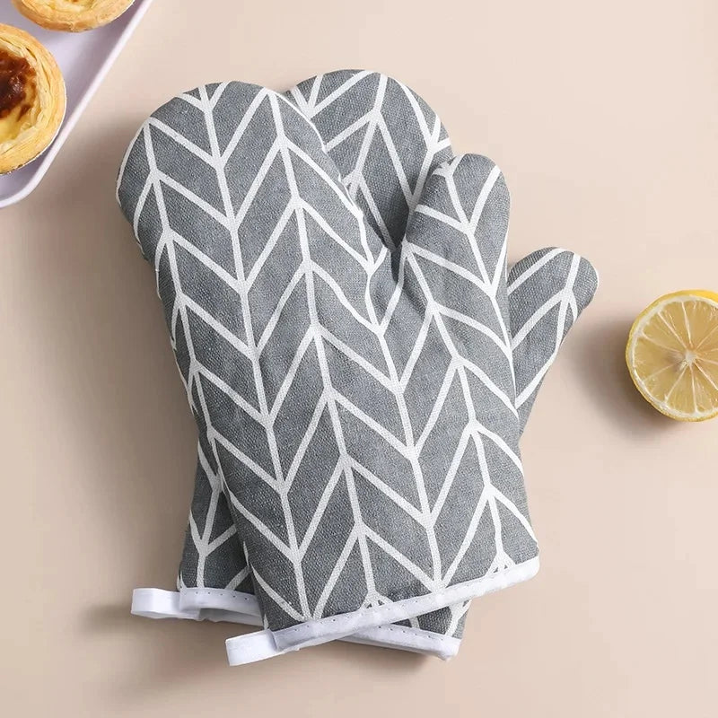 Oven Baking Gloves Oven Mitts Microwave Oven Gloves High-temperature Resistant Linen Gloves Kitchen Baking Tools Bakeware