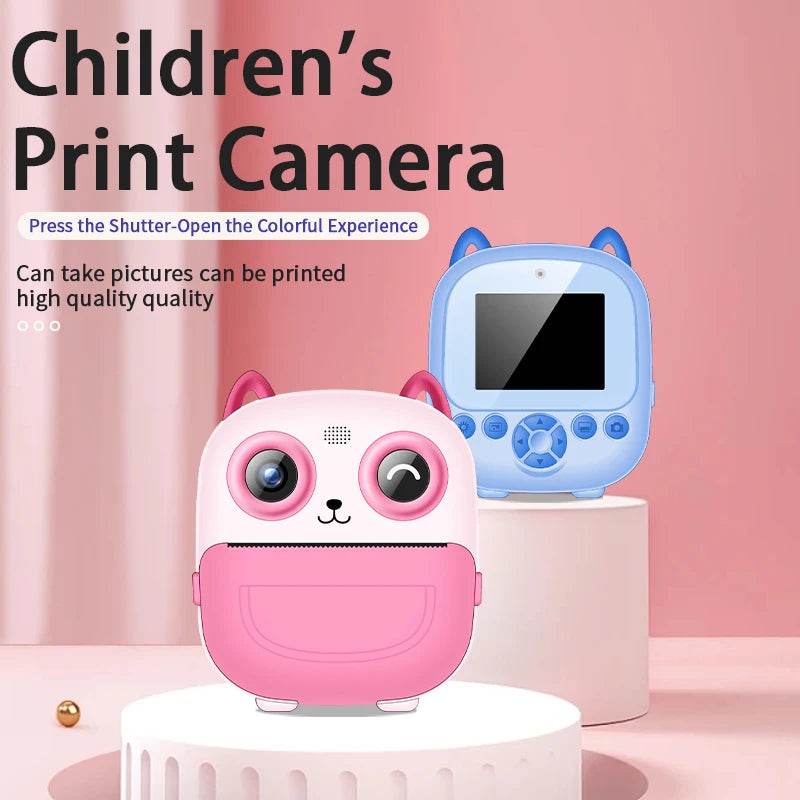 Children Digital Camera Instant Print for Kids Thermal Print Camera Instant Photo Printing Camera Video Toys+32G Memory Card - AIAZ