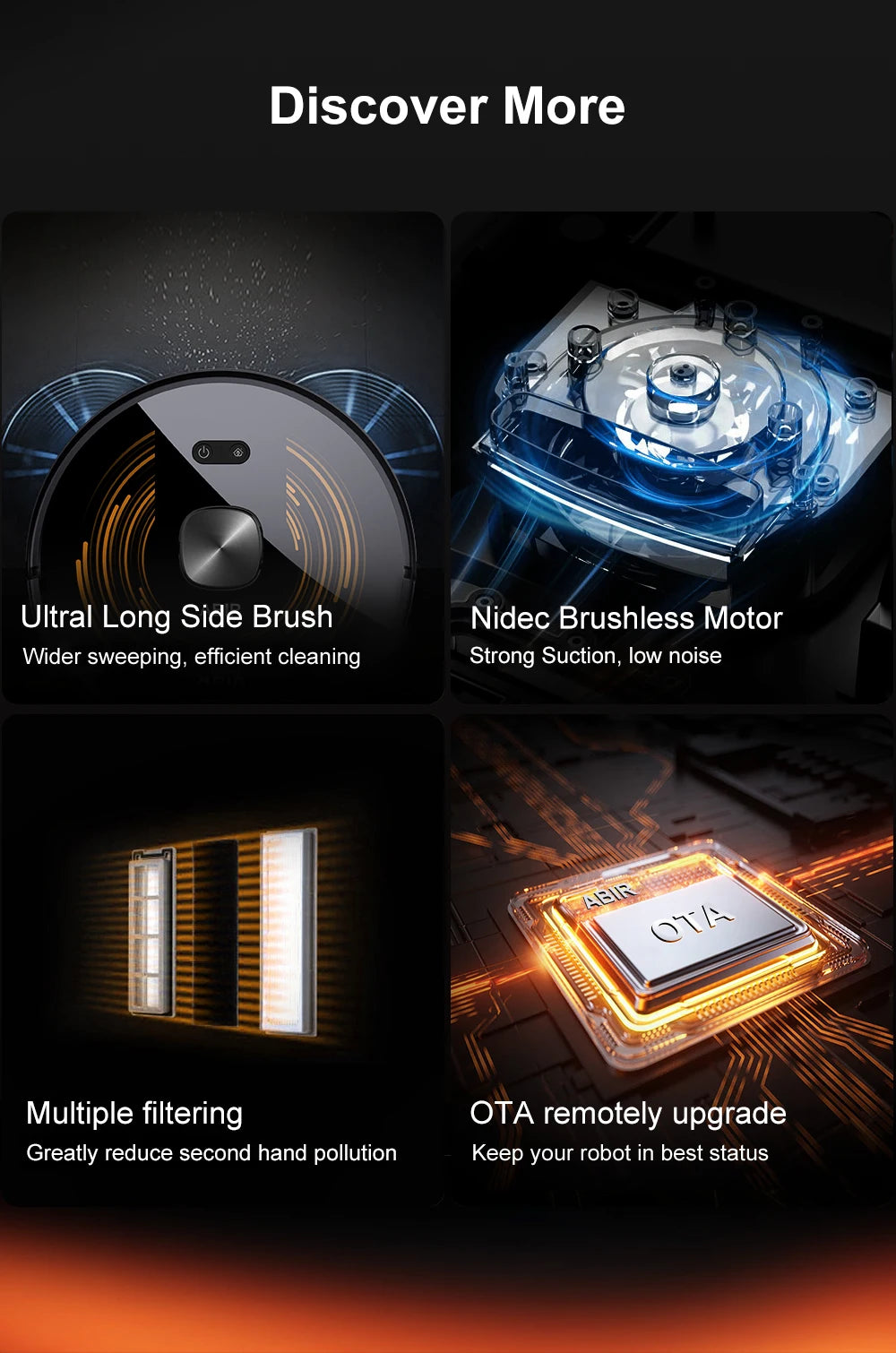 Robot Vacuum Cleaner K30 Self-cleaning dustbin, Dual Laser,UV Spot Cleaning,240mins Runtime, Auto Smart Carpet Floor Washing