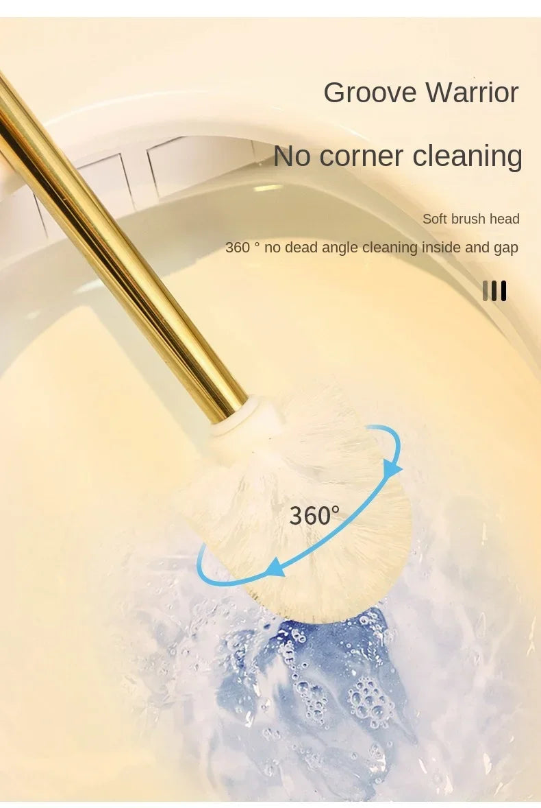 Nordic Ceramic Base Imitation Marble Toilet Brush and Holder Household Bathroom Toilet GapCleaning Supplies Bathroom Accessories