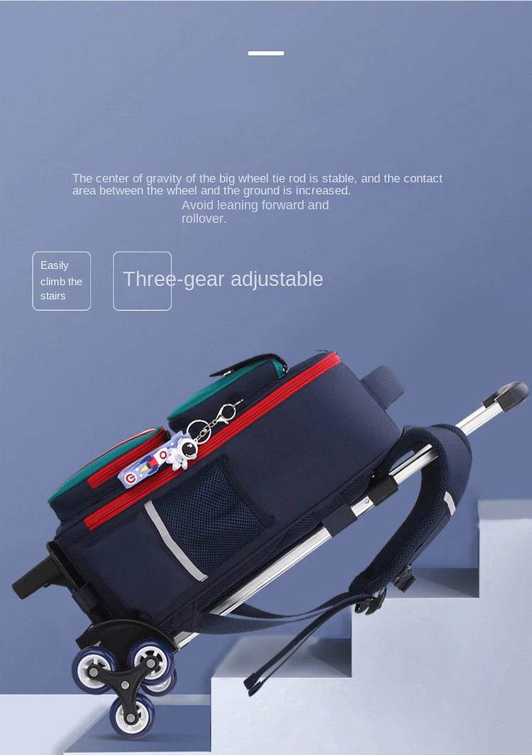 Rolling Backpacks for Primary School Children Trolley School Student Backpack Wheeled Bag Back To School Backpacks with Wheels - AIAZ