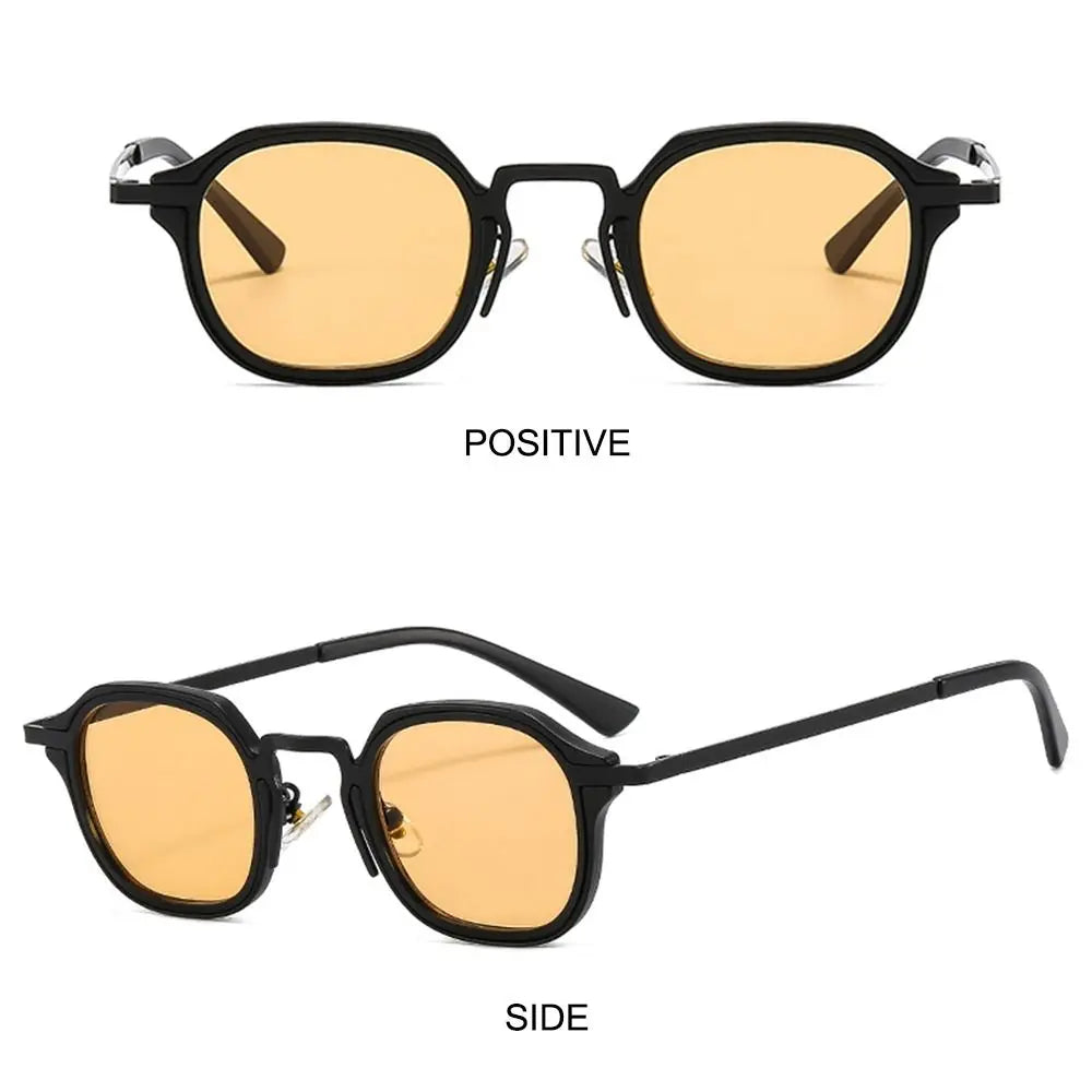 Punk Shades Vintage Trendy Driving Sun Glasses UV400 Protection Small Square Sunglasses for Women & Men
