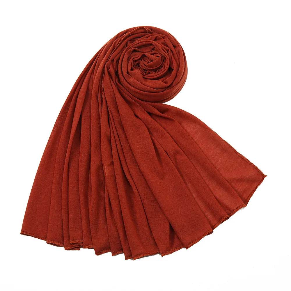 Hot Muslim Fashion Woman Soft Hijabs Scarf Shawl Plain Cotton Jersey Scarves Turban Women Long Shawls Head Wrap Headband Abaya - AIAZ