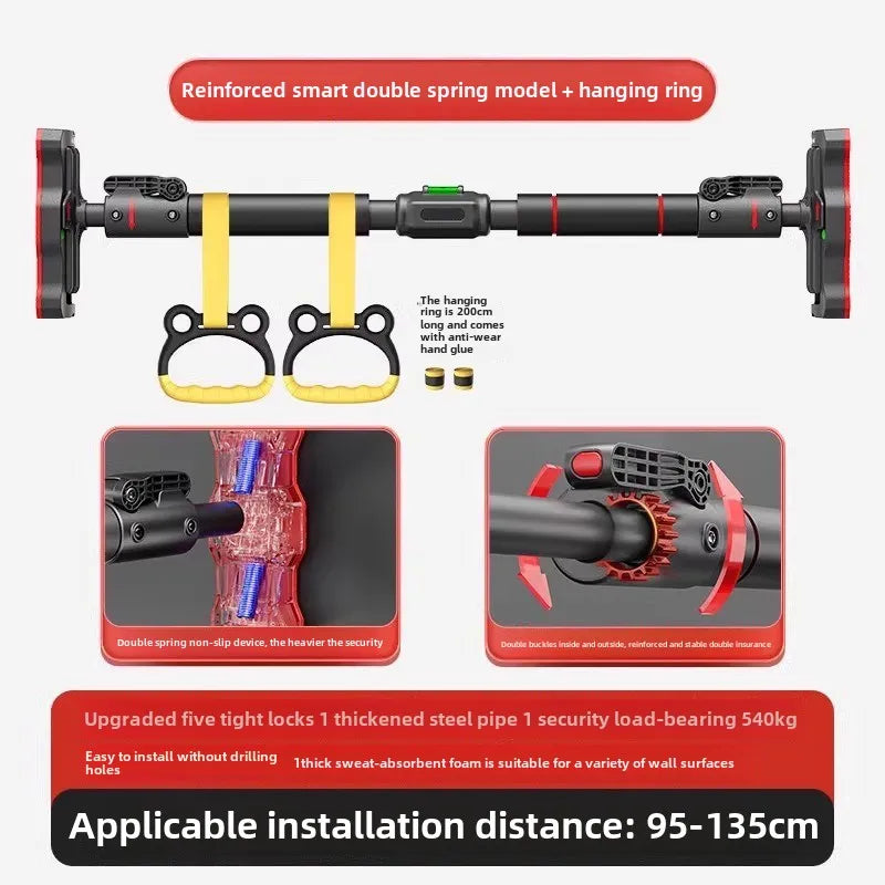 Horizontal Bar Household Indoor Fitness Equipment Household Sports Non-punching Rings Single Rod Pull-up Device on The Door