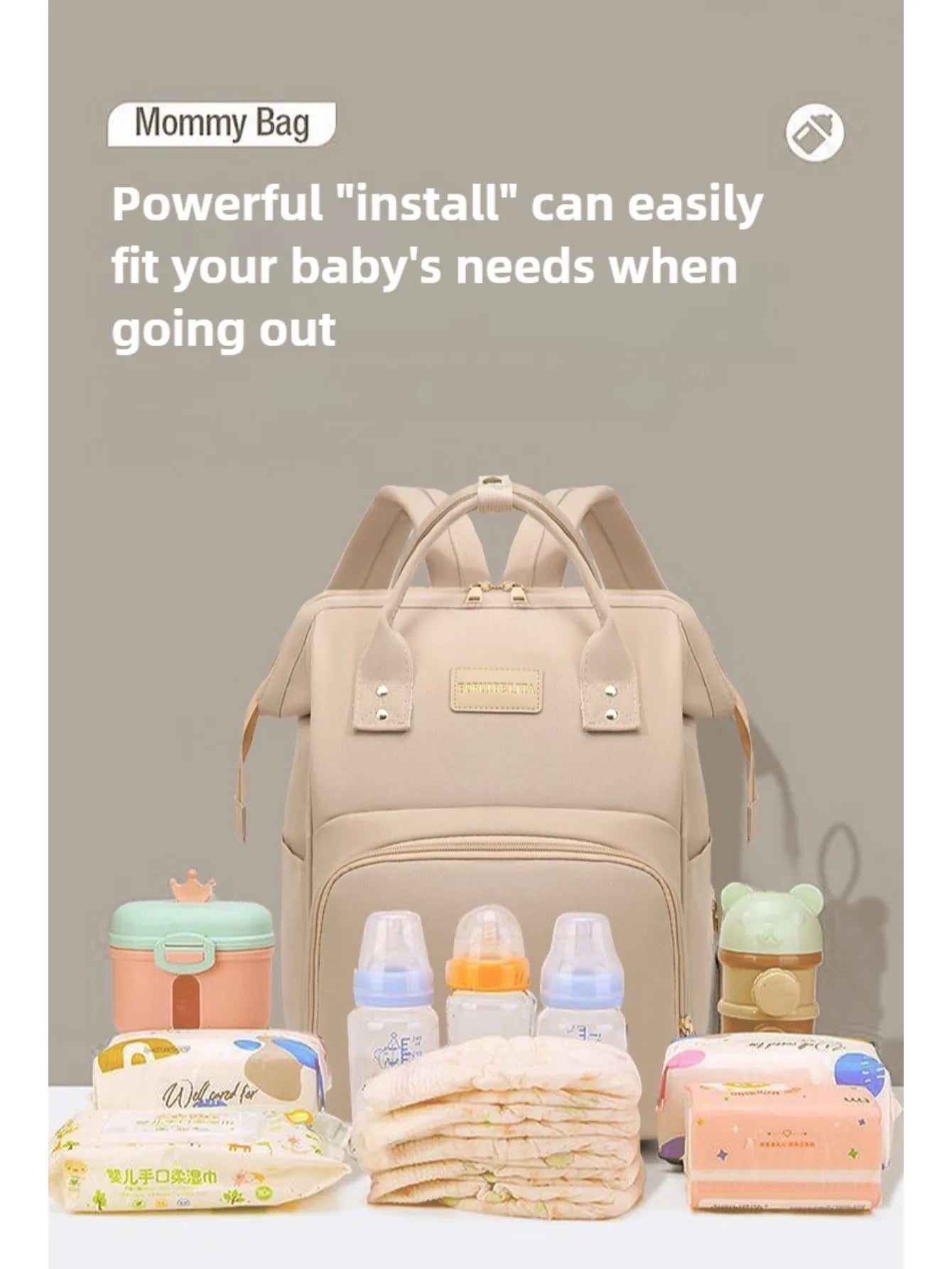Baby Travel Backpack Diaper Mummy Bag Large Capacity Nappy Bag Material Handbag For Baby Outdoor Travel Bag For Baby Care Stuff